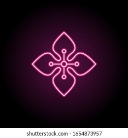 Abstract type of flower neon icon. Simple thin line, outline vector of flower icons for ui and ux, website or mobile application