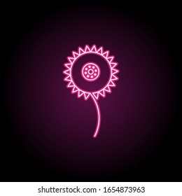 Abstract type of flower neon icon. Simple thin line, outline vector of flower icons for ui and ux, website or mobile application