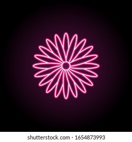 Tipo abstracto de icono del neón floral. Línea delgada simple, contorno vectorial de iconos de flores para ui y ux, sitio web o aplicación móvil
