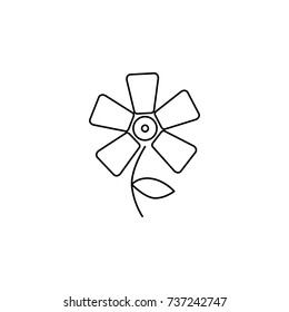 abstract type of flowers Line Icon On White Background