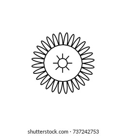 abstract type of flowers Line Icon On White Background