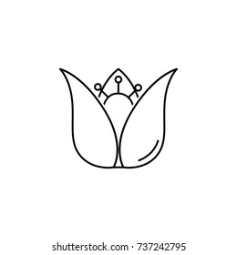 abstract type of flowers Line Icon On White Background