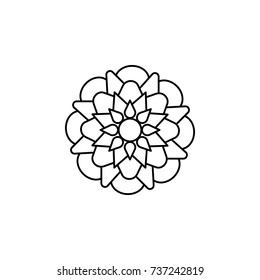 abstract type of flowers Line Icon On White Background