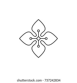 abstract type of flowers Line Icon On White Background