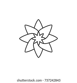 abstract type of flowers Line Icon On White Background