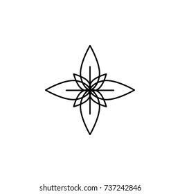 abstract type of flowers Line Icon On White Background