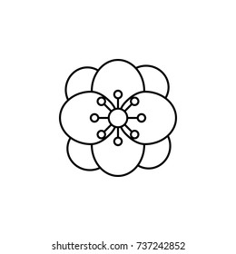 abstract type of flowers Line Icon On White Background