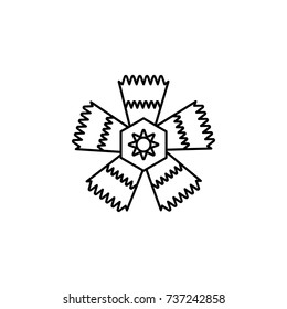 abstract type of flowers Line Icon On White Background