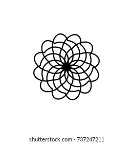 abstract type of flowers Line Icon On White Background