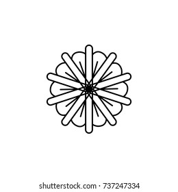 abstract type of flowers Line Icon On White Background