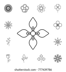 abstract type of flowers Line Icon. Set of beautiful flower icons. Signs, outline eco collection, simple thin line icons for websites, web design, mobile app, info graphics On White Background
