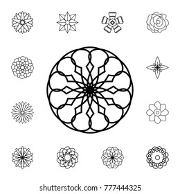 abstract type of flowers Line Icon. Set of beautiful flower icons. Signs, outline eco collection, simple thin line icons for websites, web design, mobile app, info graphics On White Background