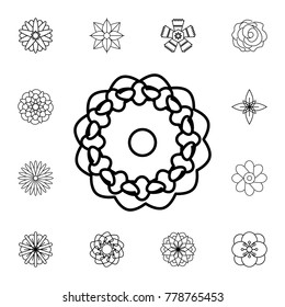 abstract type of flowers Line Icon. Set of beautiful flower icons. Signs, outline eco collection, simple thin line icons for websites, web design, mobile app, info graphics On White Background