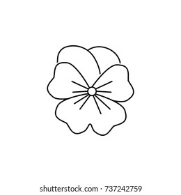 abstract type of lily flowers Line Icon On White Background