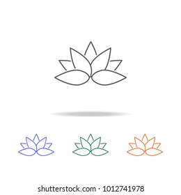 abstract type of lotus flowers icon. Element of flower multi colored icons for mobile concept and web. Thin line icon for website design and development, mobile app. Premium icon on white background