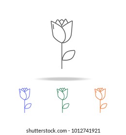 abstract type of rose flowers icon. Element of flower multi colored icons for mobile concept and web. Thin line icon for website design and development, mobile app. Premium icon on white background
