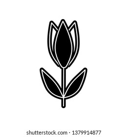 abstract type of tulip flowers icon. Element of Flower for mobile concept and web apps icon. Glyph, flat icon for website design and development, app development