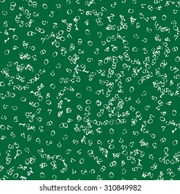 Abstract typewriter numbers seamless background. Endless pattern with random numerical grunge digits spread. School book and note decoration.