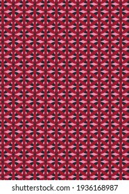 Abstract typical autumn seamless pattern in trendy line style in dark blue , red with pink background. used for textile, card 