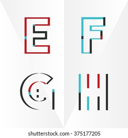 Abstract Typographic Alphabet in a Vector Set | Contains Vibrant Colors and Minimal Design