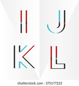 Abstract Typographic Alphabet in a Vector Set | Contains Vibrant Colors and Minimal Design