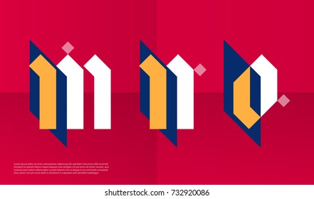 Abstract typographic letter set on minimal background. Calligraphic alphabet with vibrant colors and modern minimal design.
