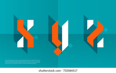 Abstract typographic letter set on minimal background. Calligraphic alphabet with vibrant colors and modern minimal design.
