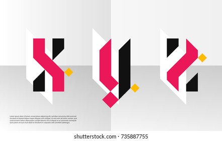 Abstract typographic letter set on minimal background. Calligraphic alphabet with vibrant colors and modern minimal design.