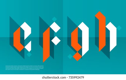 Abstract typographic letter set on minimal background. Calligraphic alphabet with vibrant colors and modern minimal design.