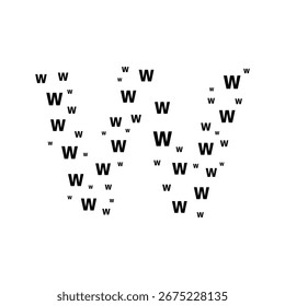 Elemento de design de logotipo da espiral tipográfica "w"