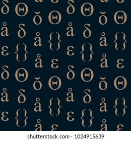 Abstract typographic symbols seamless pattern. For print, fashion design, wrapping, wallpaper