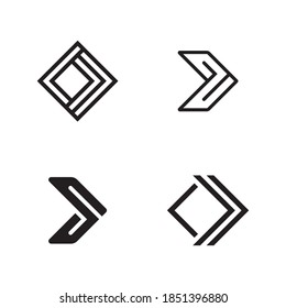  Abstract Typography Arrow logo icon design template 