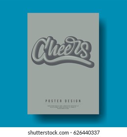 Abstract Typography Cheers Text Cover Design layout for banners, wallpaper, flyers, invitation, posters, brochure, voucher discount - Vector illustration template