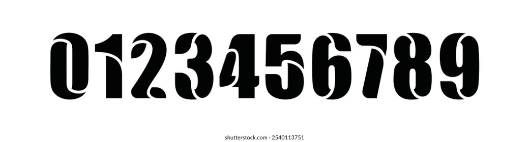 Abstract Typography Font Text Number 1 to 10 Logo Design Inspiration.
