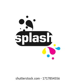 abstract typography ink splash logo concept 