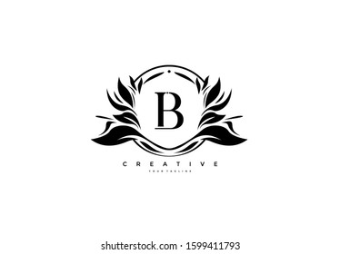 Abstract Typography Letter B Template Monogram White Background Logo