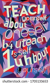 Abstract typography poster about personality, geometric design