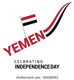 Abstract typography style. Vector Yemen Independence Day Celebrating 29 November Celebration Card. Illustration