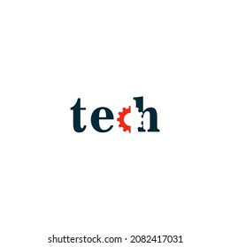 Abstract Typography Technology Service Logo Design Vector