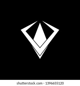 abstract typography V vector logo