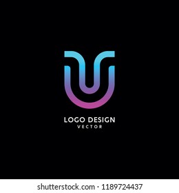 Abstract U Letter Logo Design Vector