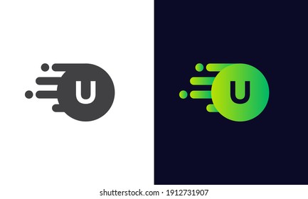 Abstract U Letter logo design with bubble. Technology logo design with  U letter minimal and modern concept vector
