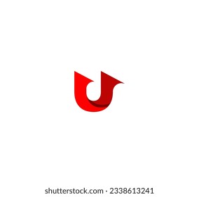 Abstract U Letter Logo Design Vector. 3D Colorful U letter logo.