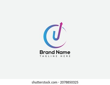 Abstract U letter modern initial logo design