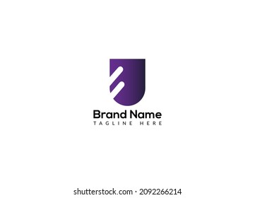Abstract U letter modern initial lettermarks logo design
