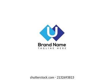 Abstract U letter modern initial lettermarks logo design