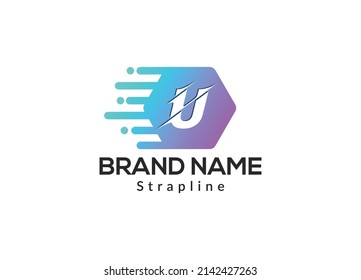 Abstract U letter modern initial lettermarks logo design