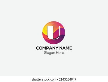Resumen de la letra U diseño moderno de marcas de papel iniciales