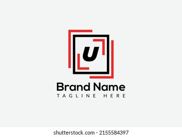 Abstract U letter modern initial logo design