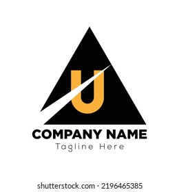 Abstrakter U-Brief, modernes Logo für Anfangsbuchstaben